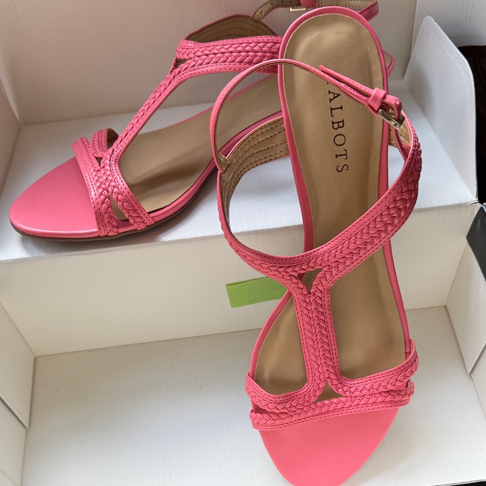 Talbots Coral  Braided Sandals - New in box